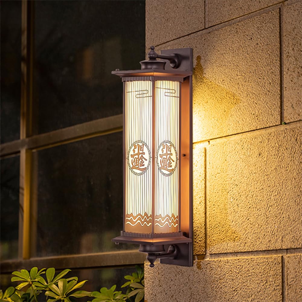 SMCCYYSD Contemporary LED Outdoor Wall Lamp Electric Simplicity Waterproof Balcony Hallway Courtyard Villa Gate Hotel (C H80CM Electric)