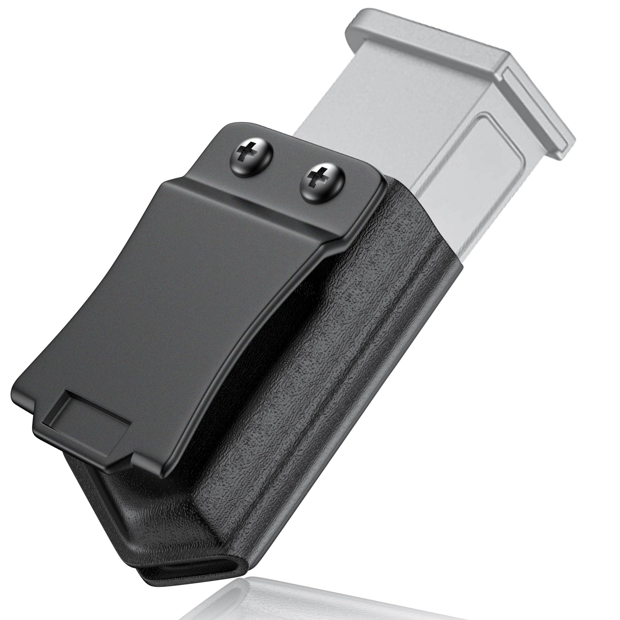 TFFUAM Universal Mag Carrier IWB/OWB Magazine Holster for 9mm/.40 Adjustable Double Stack Kydex Mag Holster Concealed Carry Holster for Right & Left Hand (1Pc)