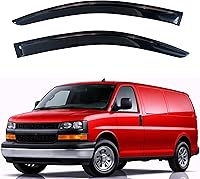 Vista 15 de KPY Moldura deflectora de viento con protección contra la lluvia compatible con GMC Terrain 2018-2023, 4 unidades, para ventana lateral, autoadhesiva