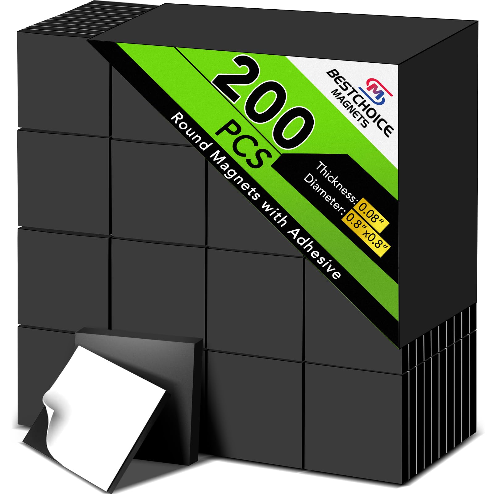 Carrés Magnétiques Adhésifs 20x20 Mm - Aimants Puissants D'un Côté, Autocollant De L'autre, Parfaits Pour Le Frigo Ou Le Bureau