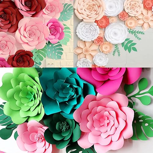 Miniatura 3 de ZGjoy 3 piezas de papel de decoración de flores de papel para fiestas, flores de boda, decoración de pared, flores hechas a mano para cumpleaños,