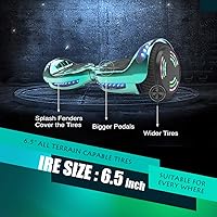 Vista 2 de Patineta autoequilibrada eléctrica con certificación HS2.01 Bluetooth, rueda Flash con luz LED, scooter eléctrico