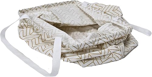 Miniatura 9 de Household Essentials Krush - Bolsa de lavandería rectangular con asas, color tostado, diseño chevron, tamaño grande