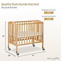 Vista 3 de Dream On Me Cuna portátil plegable 3 en 1, natural, grande