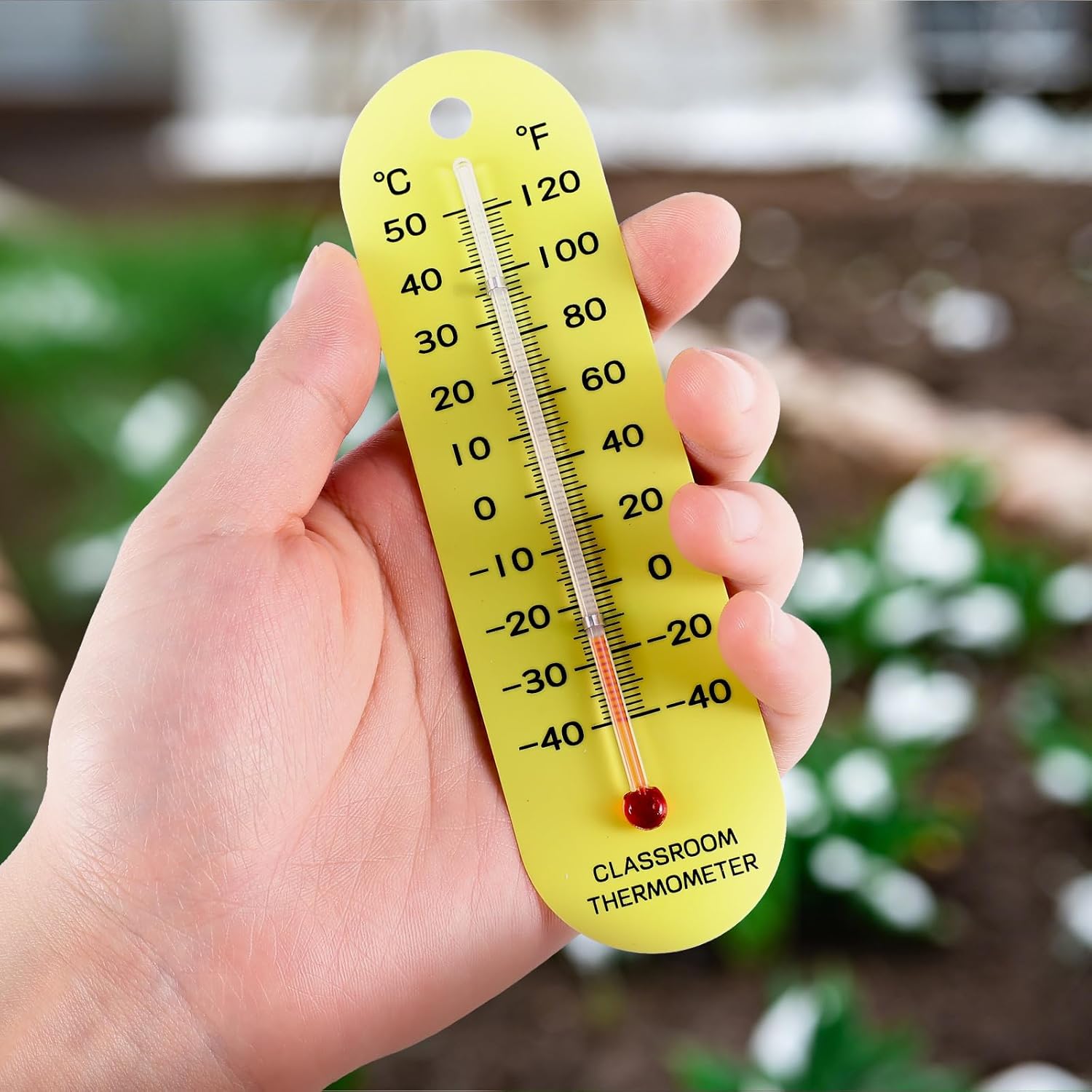Kanayu 24 Pcs Classroom Thermometer Dual Scale Boiling Point Student Science Thermometers Bulk for Indoor Labs Rooms Use Classroom Teaching Tools School Supplies, Yellow
