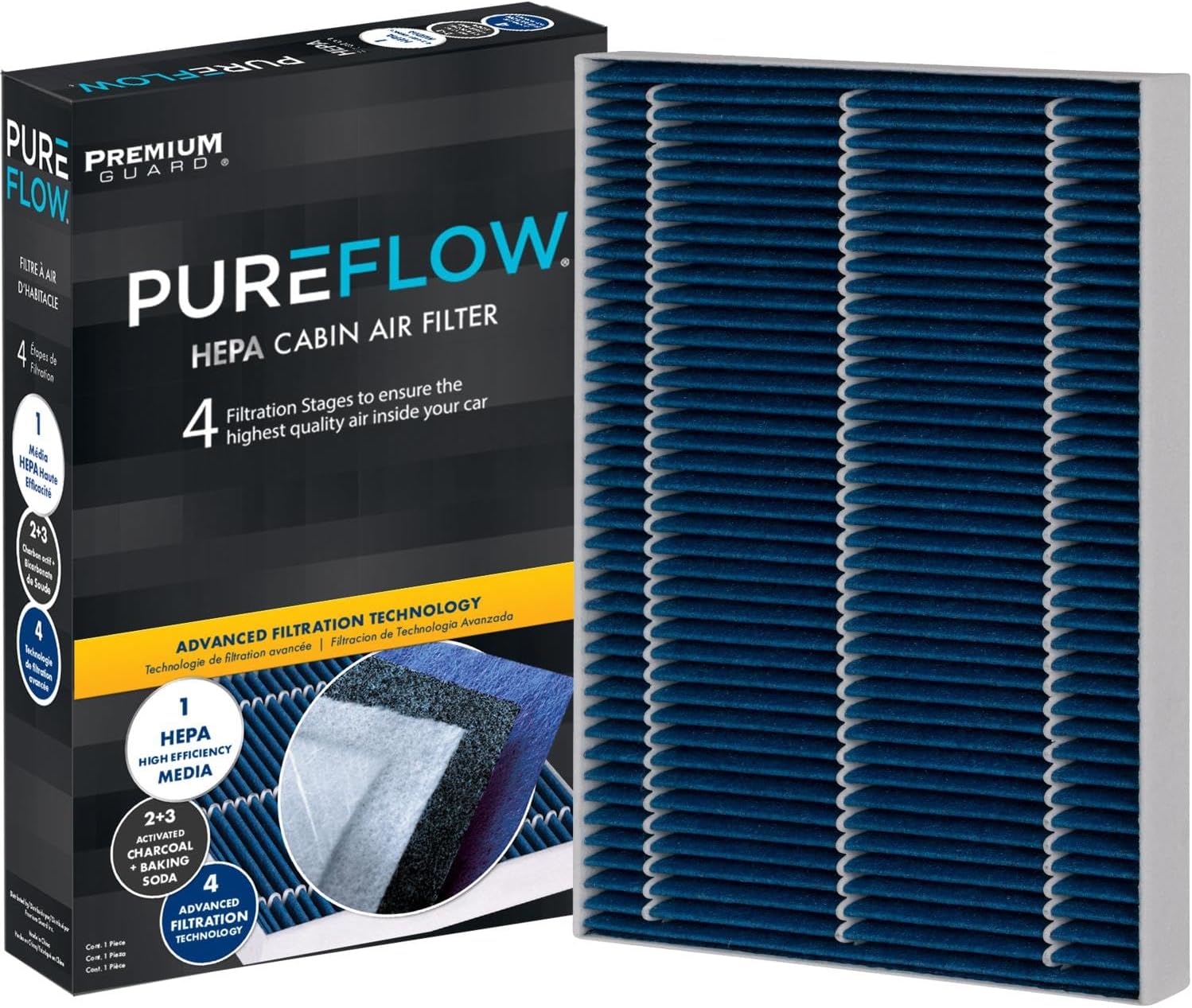 Pureflow HEPA Cabin Air Filter PC99334HX |Fits 2018-22 Audi Q5, 2017-22 Q7, 2017-21 A4, 2017-22 A4 Quattro, 2018-22 A5 Quattro,2019-22 Porsche Cayenne