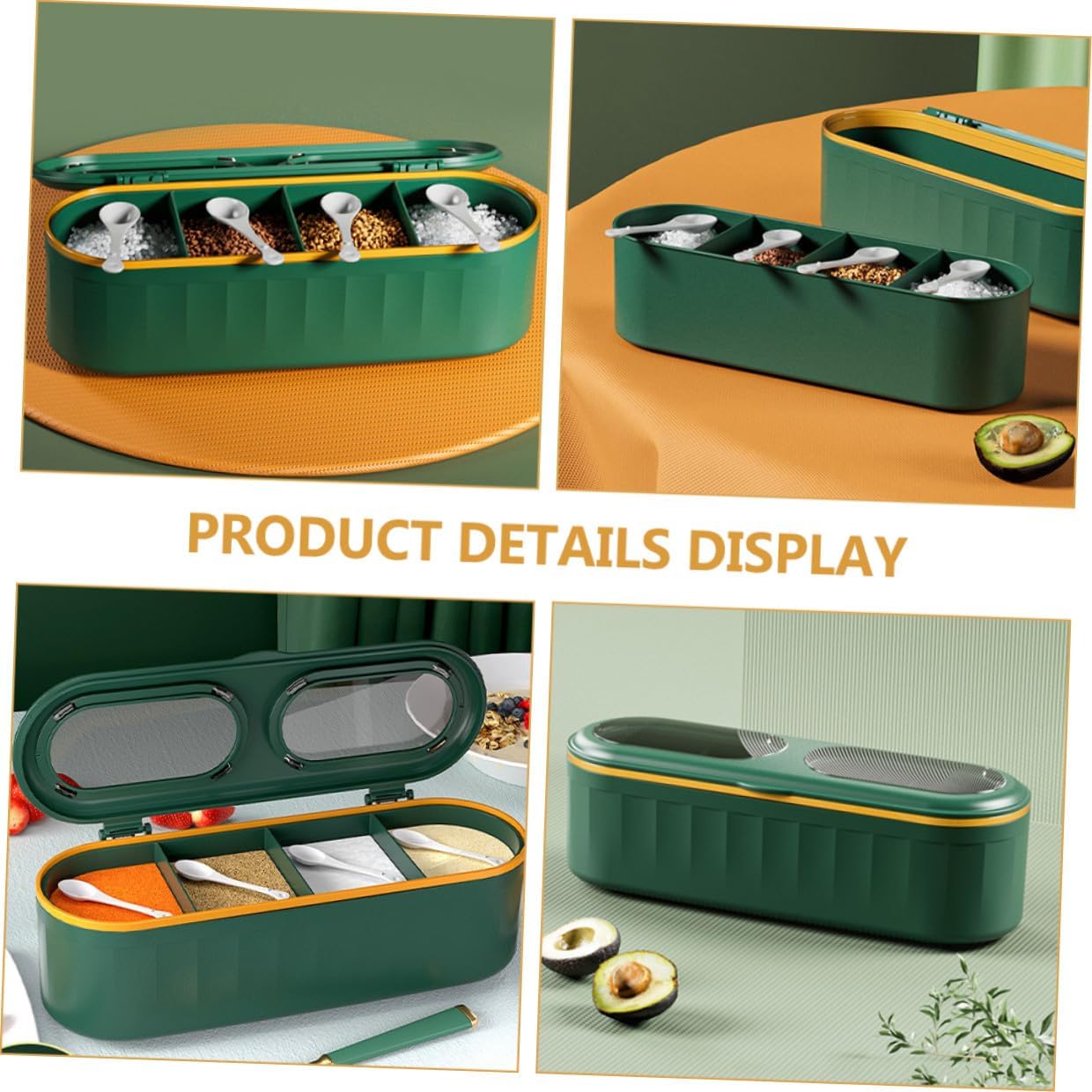 Military Spice Container, Wear-resistant Sealed Seasoning Box with Lid, Desktop Multifunctional Condiment Jar for Household Cooking and Food Storage