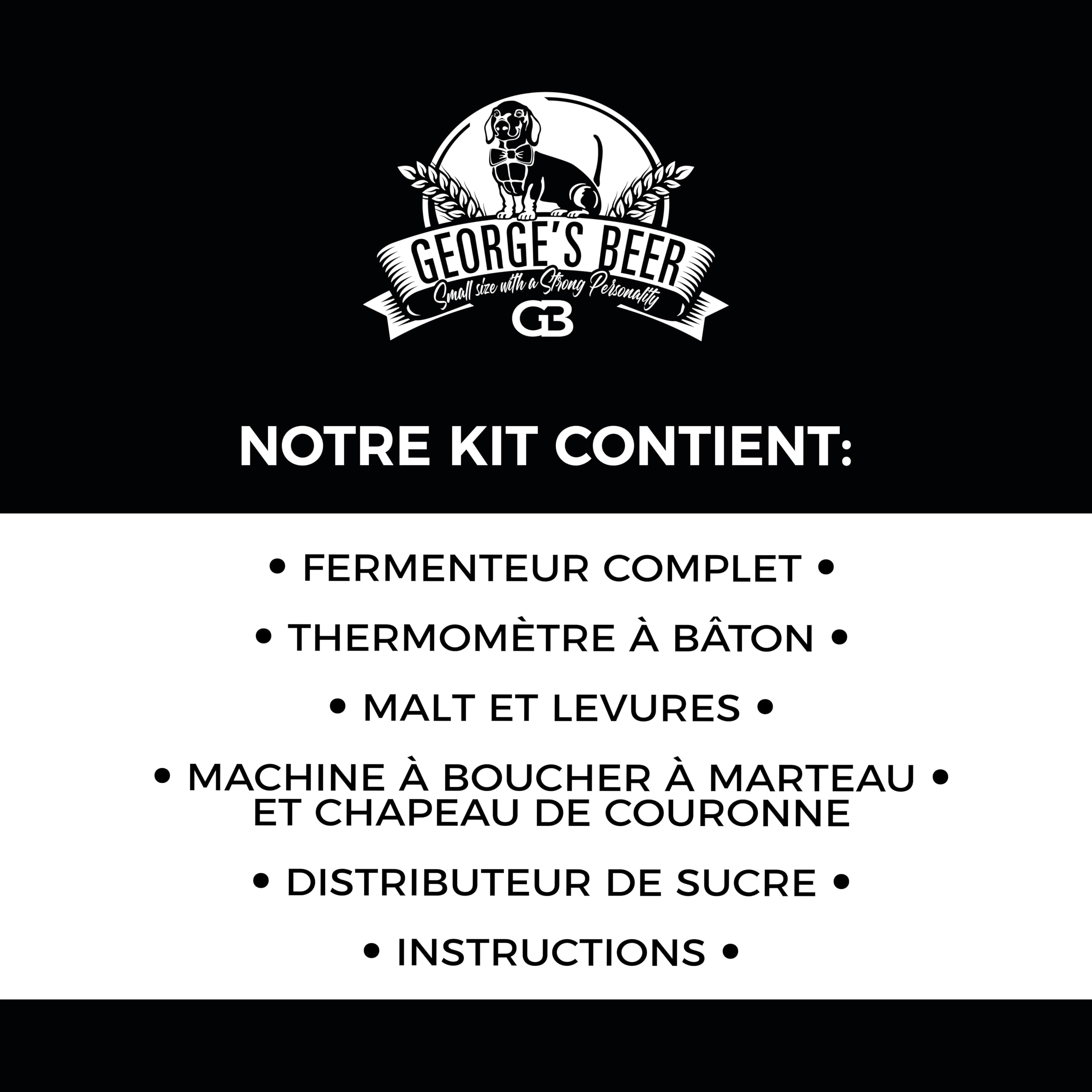 Beer & Wine - George's Kit de Fermentation de la bière 5 l - Bière Artisanale Maison - Kit de Fermentation de Malte - Kit bière- Kit de Production de bière - Idée Cadeau (Kit avec Malt IPA)