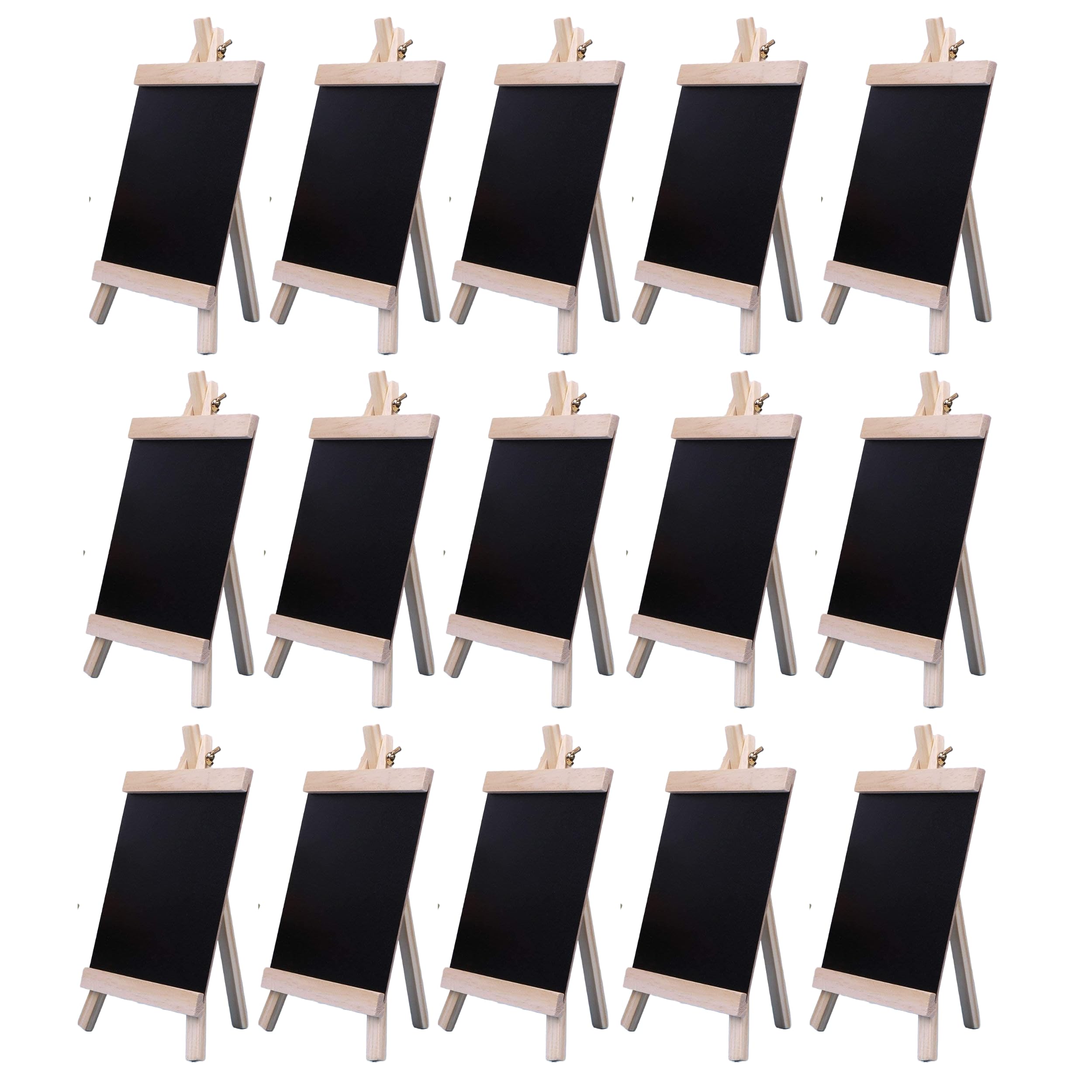THE SRDVX 7® 20 x 36 CM, Premium Artist Wooden Easel Chalk Board, Tabletop Art Display Easel Black Board for Kids Learning, Restaurant, Message Board, Grafting Welcome Sign Wedding Décor Pack of 15