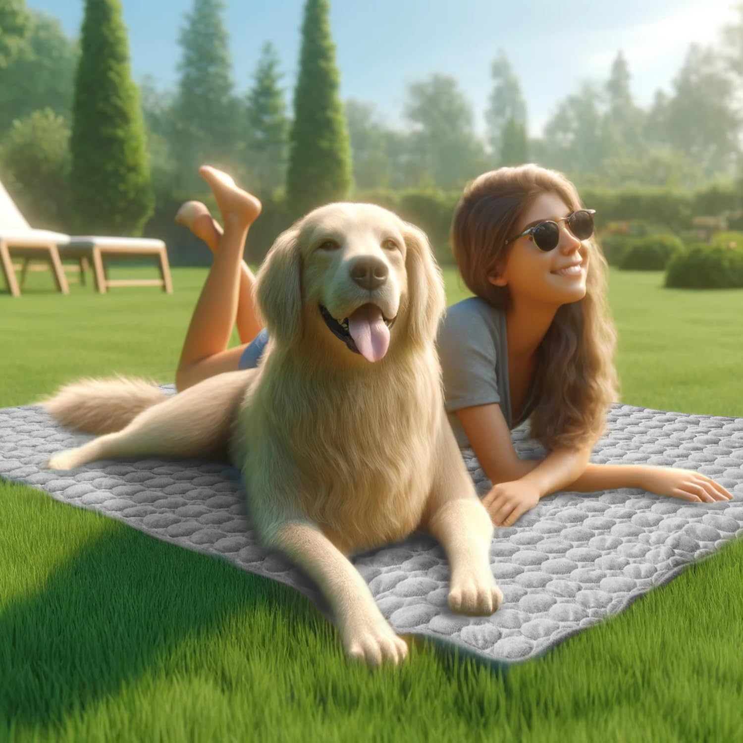 Tapis rafraîchissant pour chien - Facile à laver - Pour tous les types d'animaux de compagnie - Parfait pour une utilisation en intérieur et en extérieur, y compris les sièges de voiture - 150 x