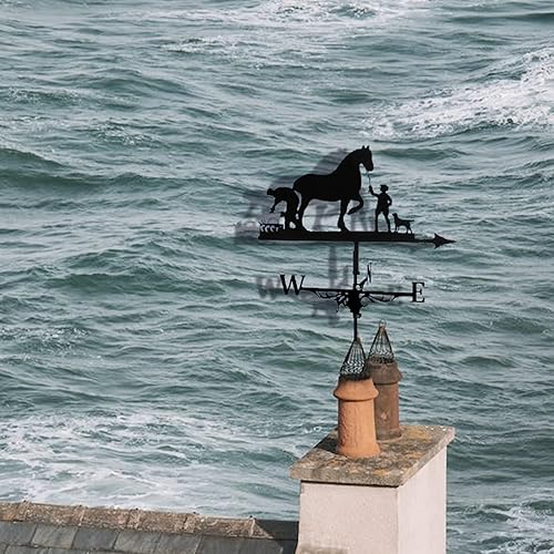 Miniatura 3 de Varias formas de veleta creativa de acero inoxidable, techo de metal negro para patio, veleta decorativa al aire libre, valla de techo de jardín al