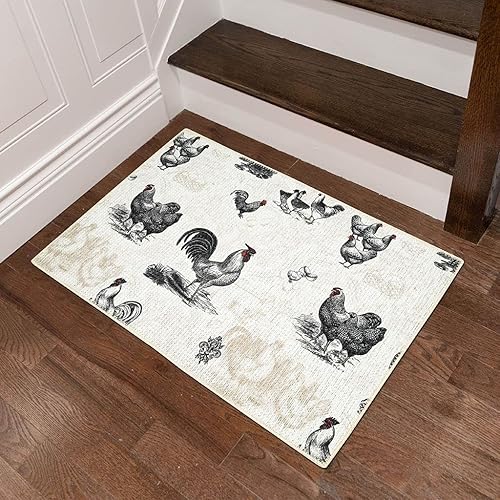 Miniatura 1 de Benissimo Softwoven - Tapete de 24 x 36 pulgadas, tapete de puerta delantera, 85% algodón, estampado de animales divertidos, lavable a máquina,