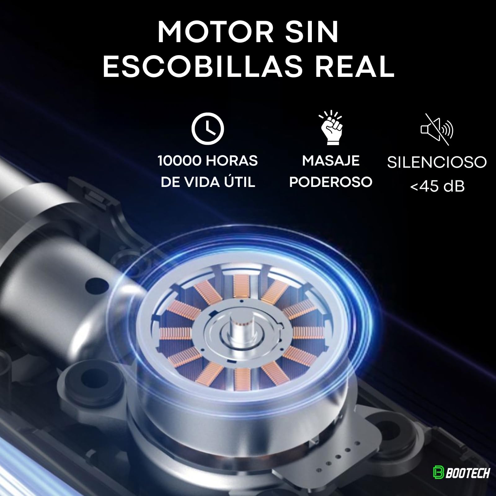 Pistola de Masaje Muscular ，Mini Massage Gun con 4 Cabezales & 5 Velocidades, Alivio Dolor Relajación Recuperación Muscular, Masajeador Portátil Silencioso,Hasta 4H de Uso, Ideal para Regalo