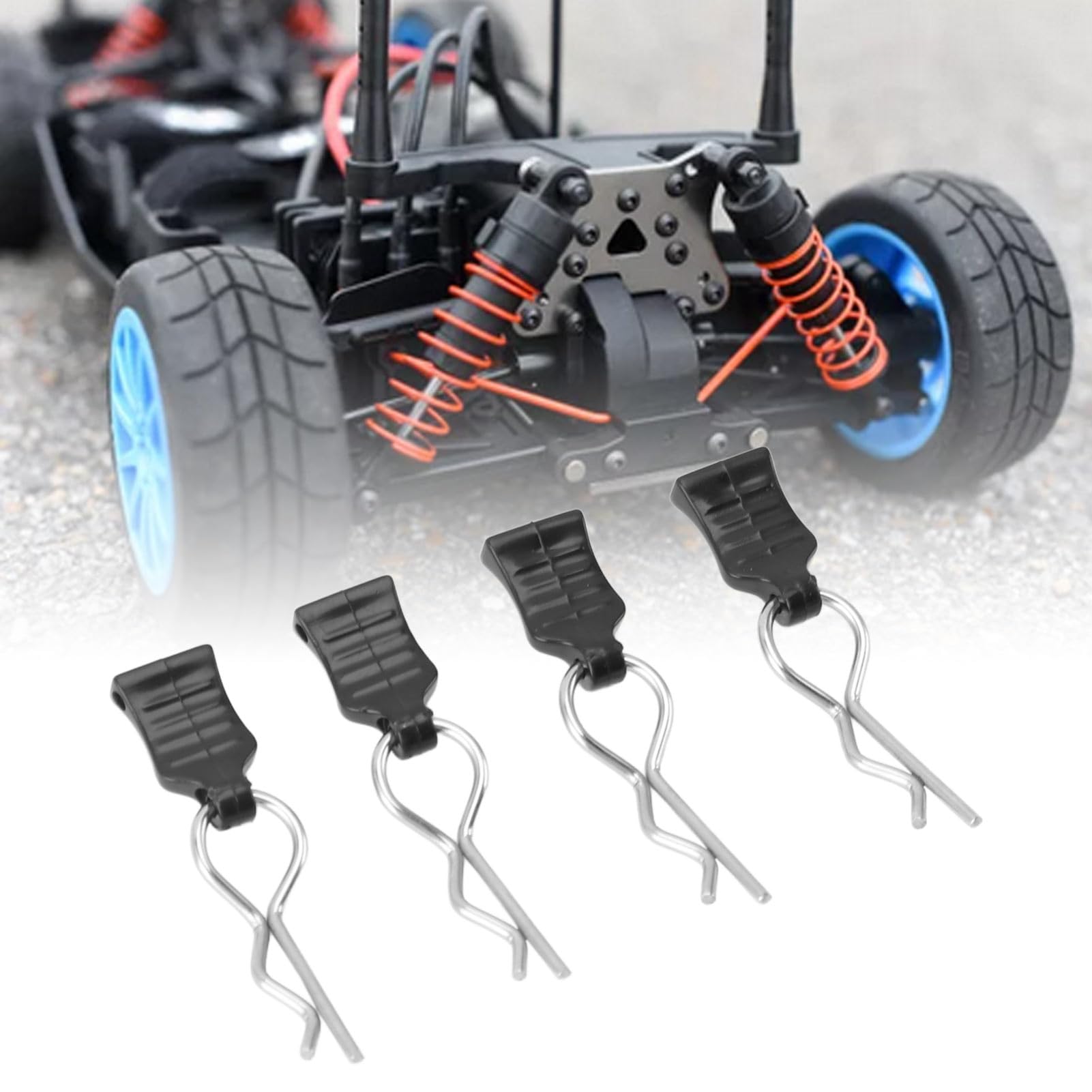 Yuecoom 4pcs RC Body Clip , RC Body Clips Replacement Upgrade Parts R Pin Clips with Pull Tabs Suitable for WLtoys 124008 124010