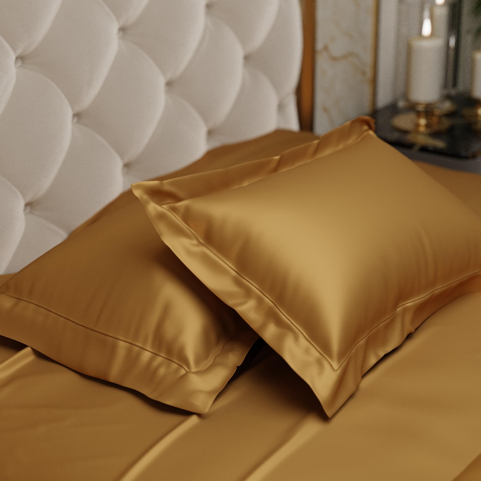 Stoa Paris Gold Satin Pillow Covers, Quick Dry Fabric Pillow Cover Set from Date Night Collection, Gift for Couples & Weddings (B0CH3JVW54) Amazon Price History, Amazon Price Tracker