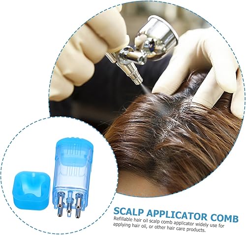 NOLITOY 1Set Scalp Applicator Comb Transparent Hair Oil Applicator with Dropper Cleaning Brush for Hair Scalp Massaging Salon Use