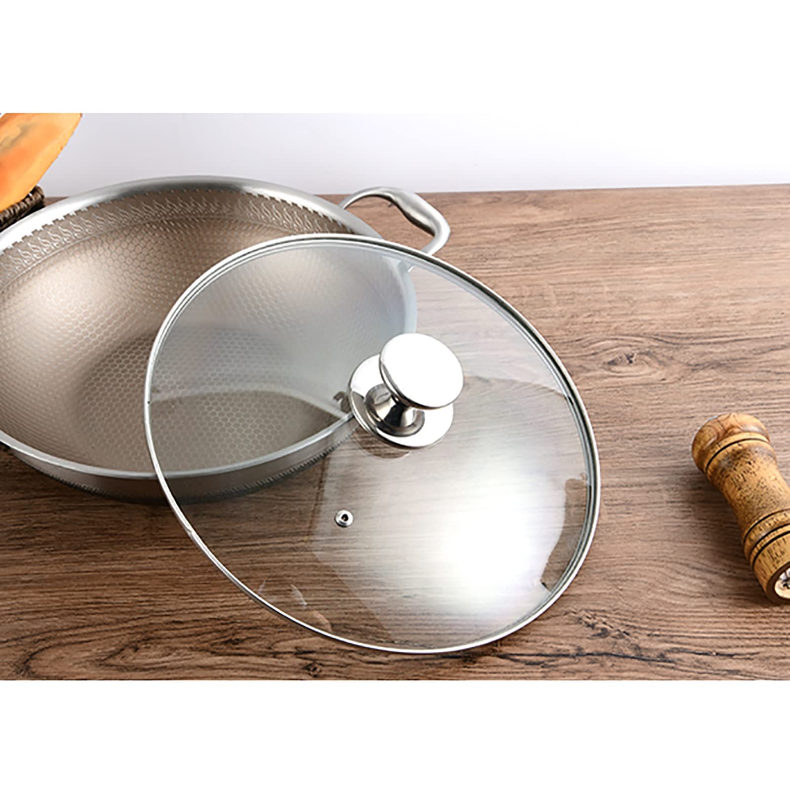 Tapa de sartén/Tapa de Cacerola, Olla de Cocina Visible de Vidrio Templado, Tapa de Repuesto para Cocina, Cubierta (26 cm)