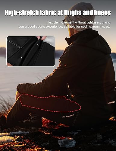 Miniatura 5 de INBIKE Pantalones de ciclismo Running Jogger Invierno A prueba de viento Pantalones largos rectos Negro