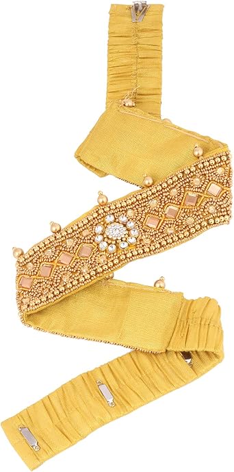 VAMA FASHIONS Maggam Aari Embroidery work vaddanam Waist strap Cloth hip Sari belt sontada kamar patti patta Kamarband for Women Stretchable Size 22-28 Inches
