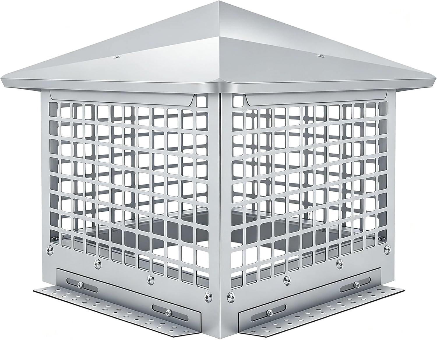 304 Stainless Steel Chimney Cap, Square Flue Cover with Mesh Screen