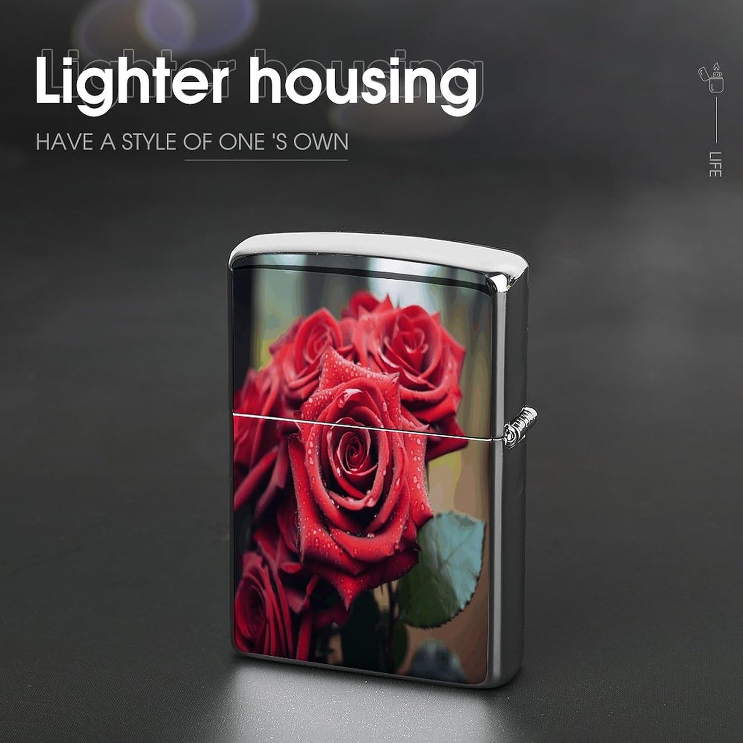Beautiful Red Rose Lighter Case Cover Lighter Shell