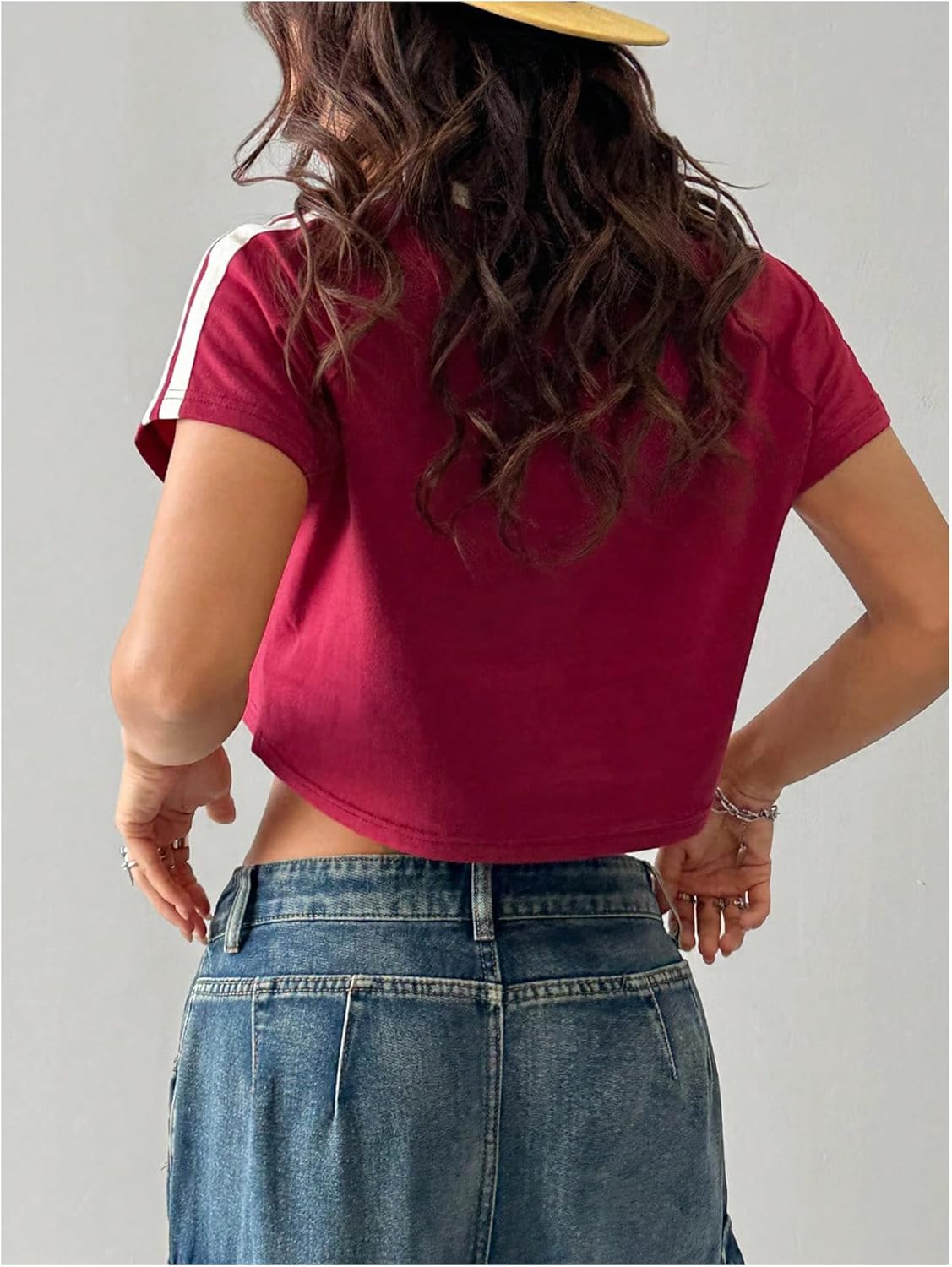 SOLY HUX Women's Graphic Tees Letter Print Color Block Short Sleeve T Shirt Summer Crop Tops Streetwear - Image 2