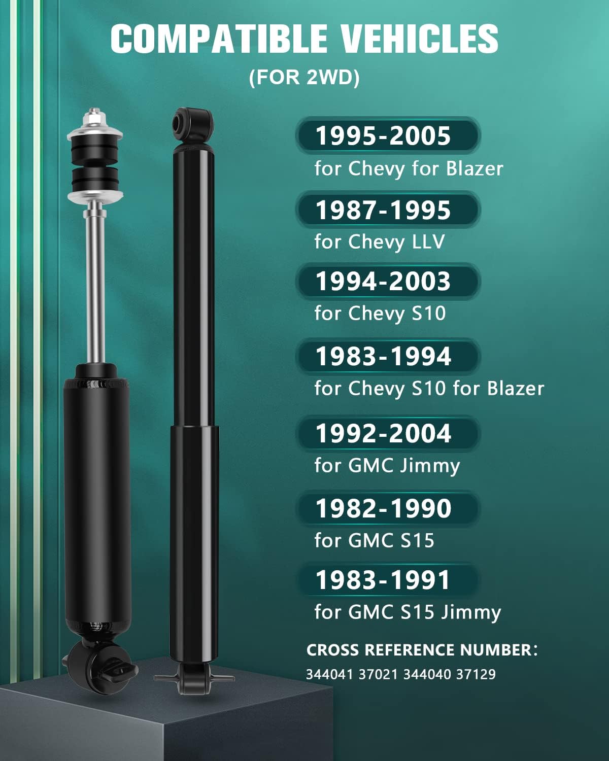 4x Struts AUTOMUTO Shock Absorbers Fits 1995-2005 for Chevy for Blazer,1987-1995 for Chevy LLV,1994-03 for Chevy S10,92-04 for GMC Jimmy,91-03 for GMC Sonoma,96-00 for Isuzu Auto Shocks - Front Rear