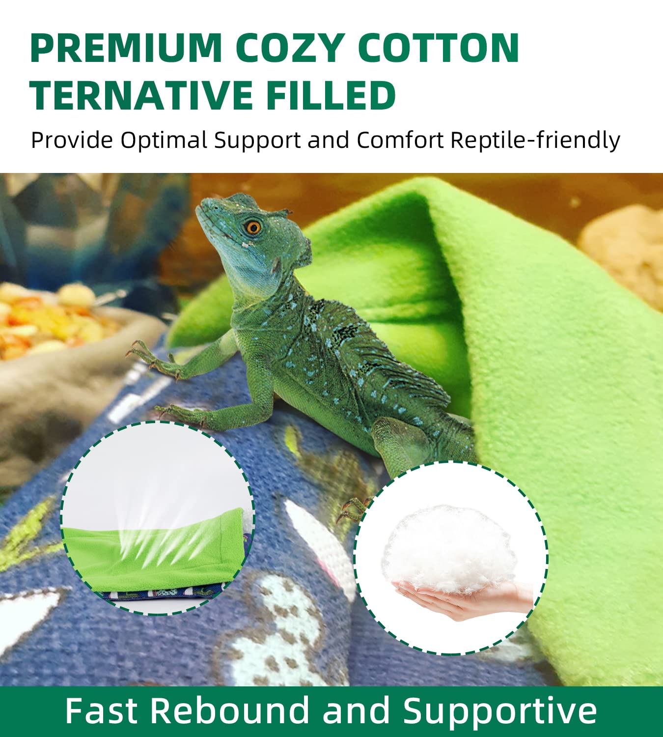 Bearded Dragon Bed and Reptile Hammock Swing Hanging Bed, Reptile Accessories, Small Pet Animal Hide Habitat Shelter, Cage Accessories for Bearded Dragon Leopard Gecko Lizard Birds Parrots Rats