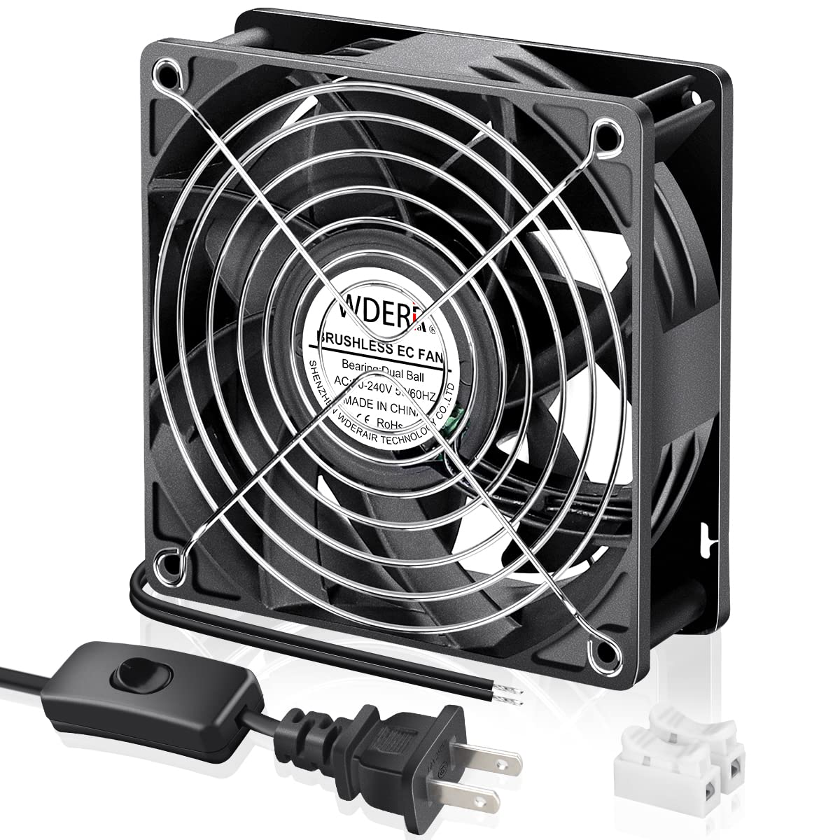 Amazon.co.jp: WDERAIR EC 120mm x 38mm アキシャルファン AC