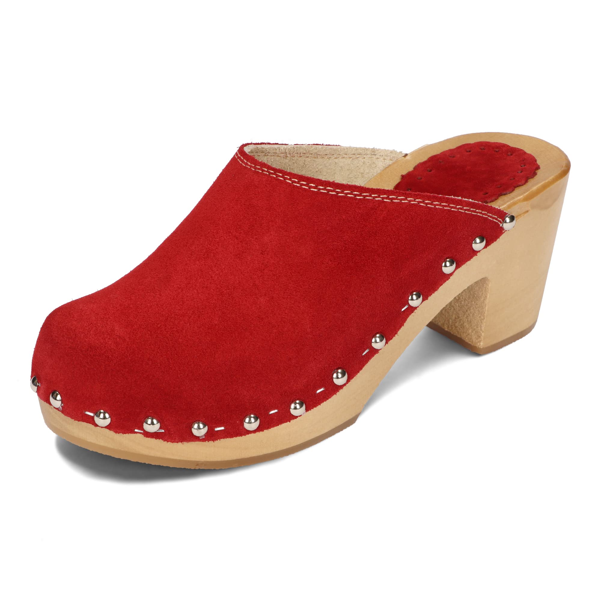 BeComfy Zuecos de Mujer Tacón Zapatos de Madera Calzado Cuero Gamuza Ante 35-41 EU
