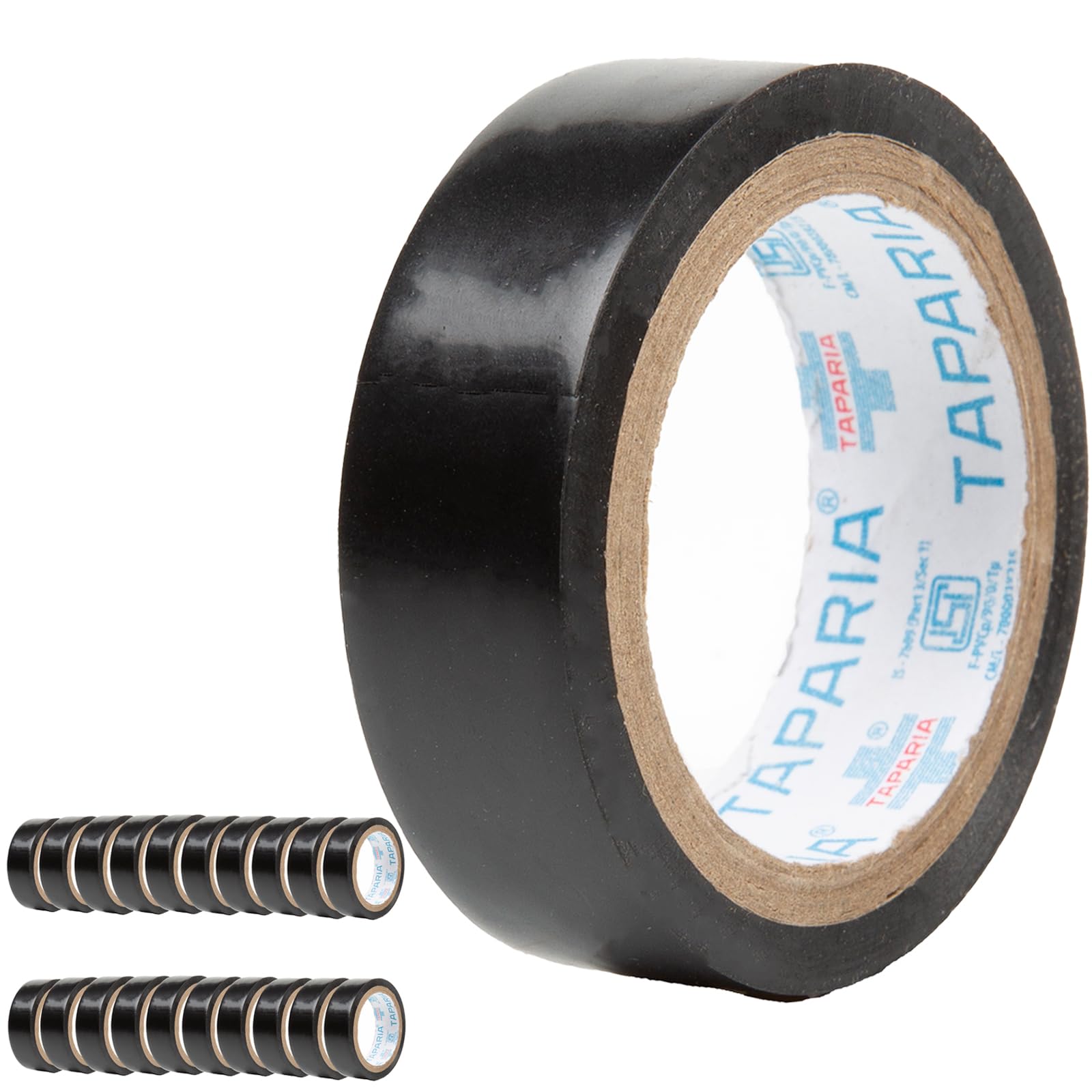 taparia pvc insulation tape it17b - premium electrical tape - black, 17mm x 6m, weather proof, moisture & fire resistant, excellent elasticity, durable, good grip and strong adhesion (pack of 20)