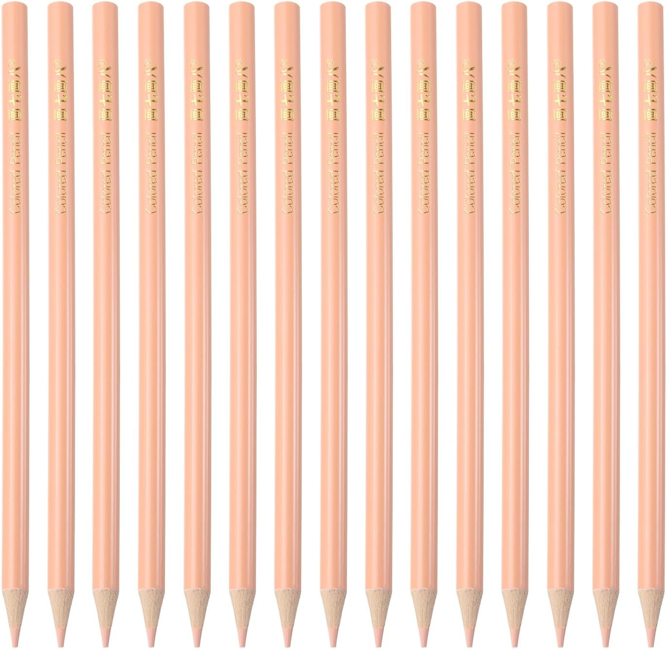 15 PCS Colored Pencils Set, Wooden Oil Based Colored Drawing Pencils for Artists Art Supplies for Teens Adults, Beige