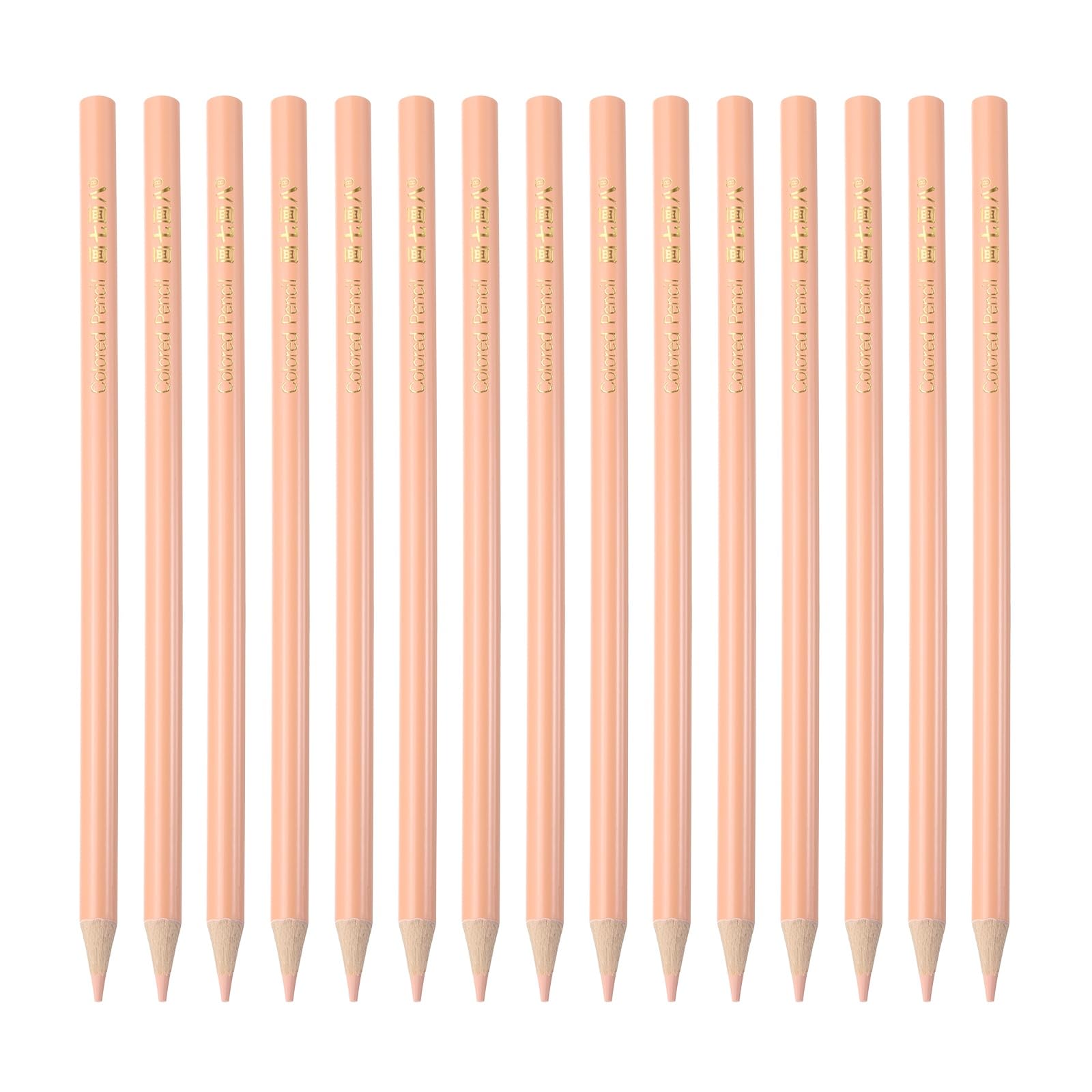 15 PCS Colored Pencils Set, Wooden Oil Based Colored Drawing Pencils for Artists Art Supplies for Teens Adults, Beige