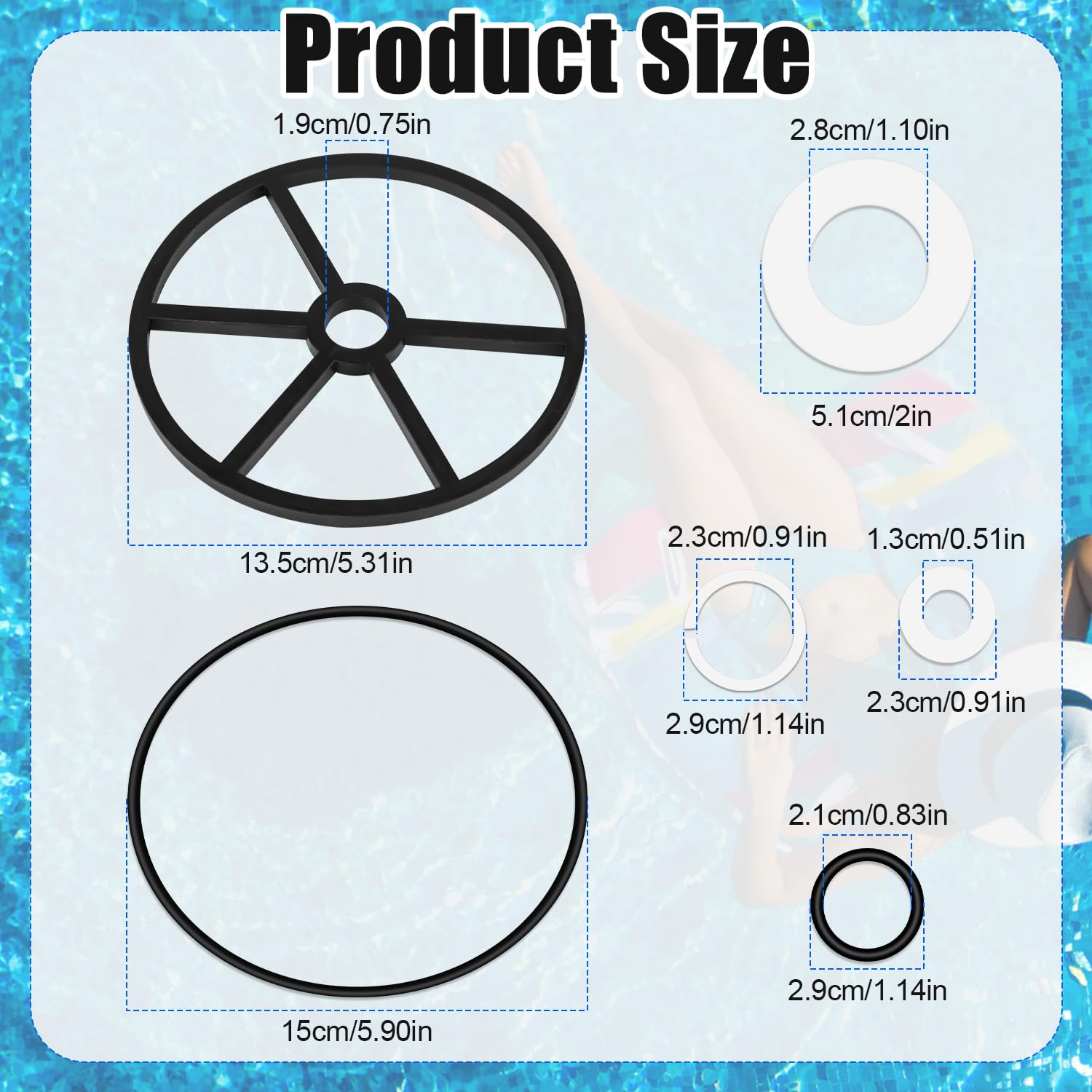 SP0714T Kit de repuesto de sello de válvula de filtro de piscina con válvula Hayward Sp0714t Vari-Flo XL y junta tórica SPX0714CA