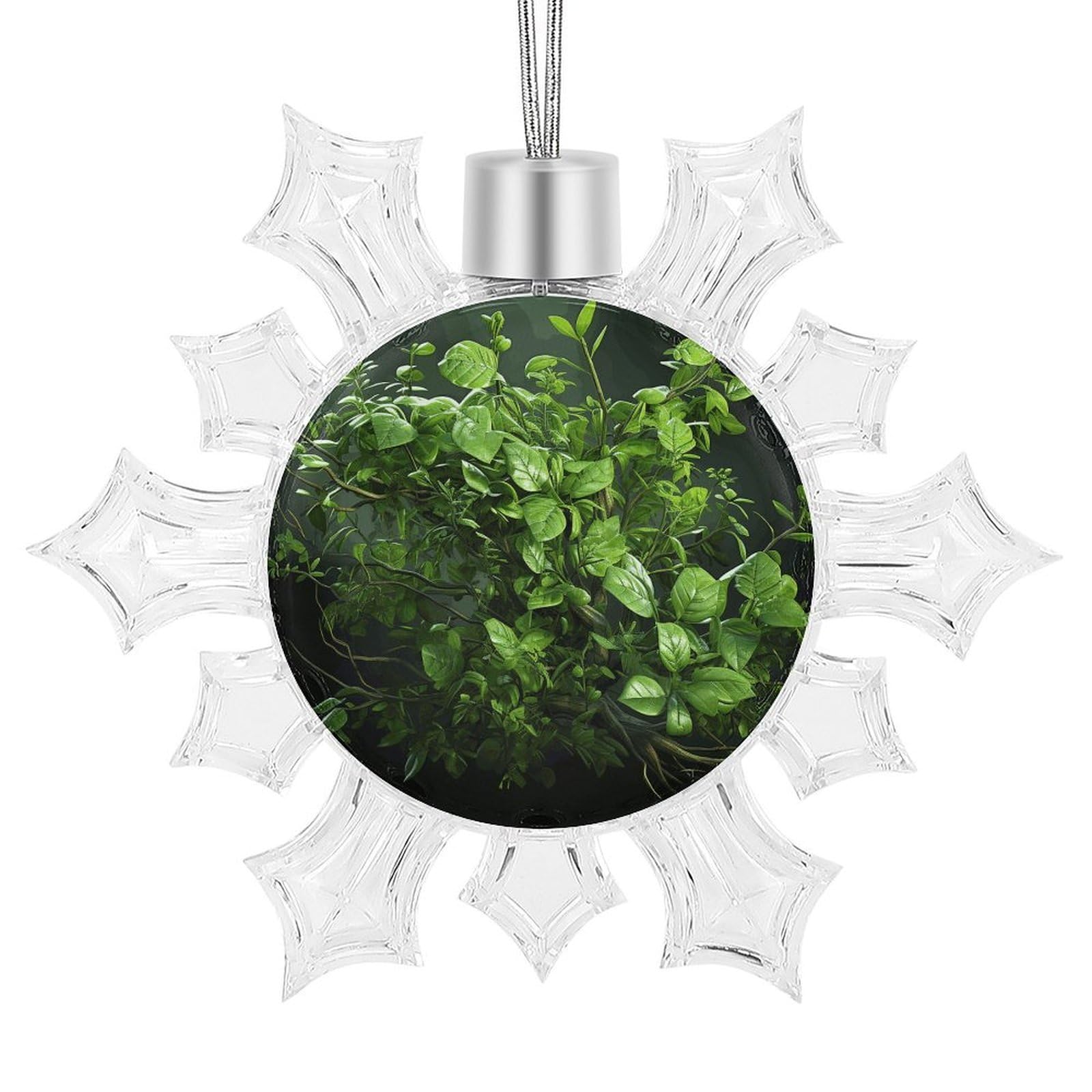 Green Leaves Snowflake Ornaments Cute Snowflake Pendant Exquisite Christmas Tree Ornaments for Christmas Weddings New Year Birthday Holiday Celebration