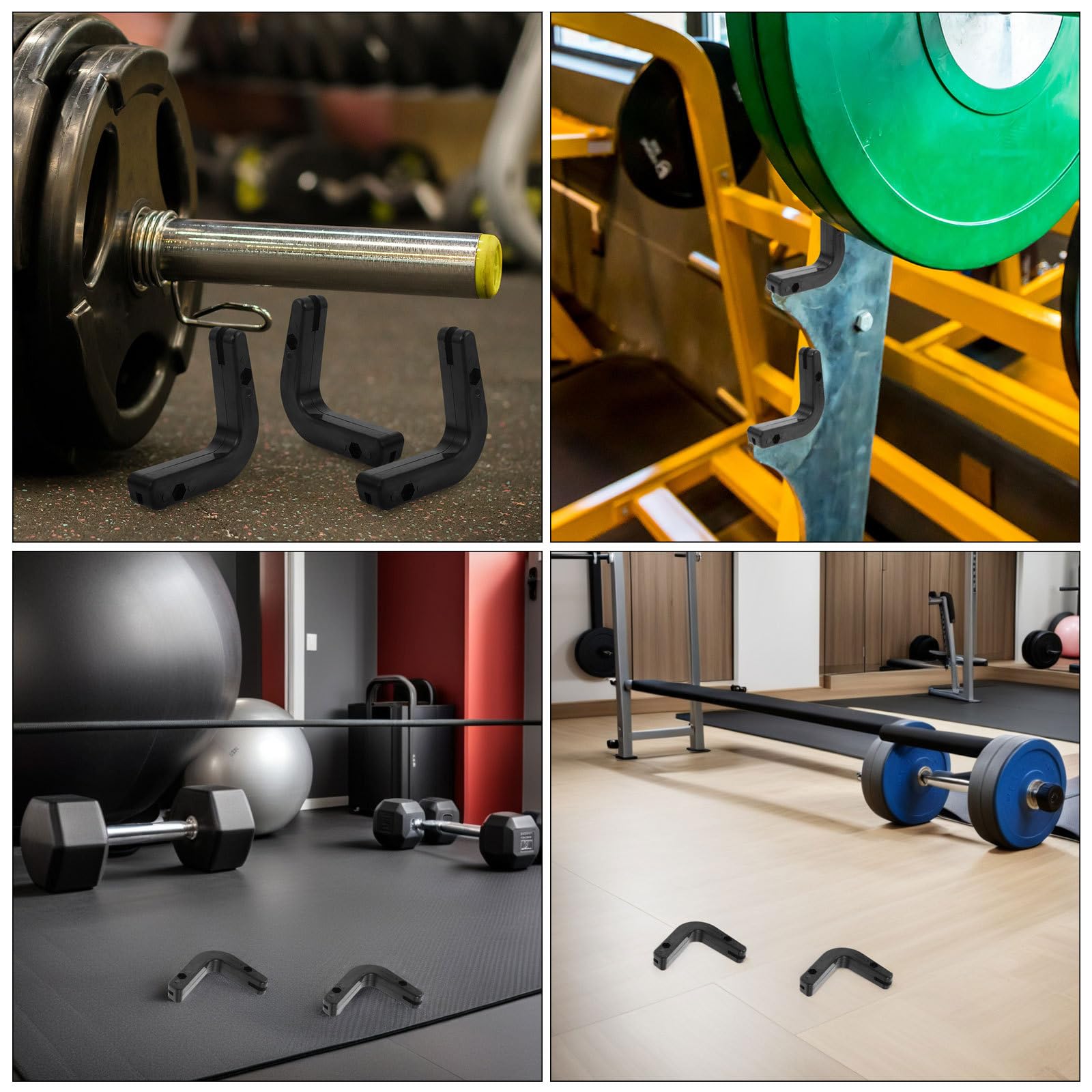 Toddmomy Ganci porta bilanciere da 8 pezzi: supporto per dischi bilanciere da parete - supporto porta dischi per palestra domestica, resistente e di facile installazione