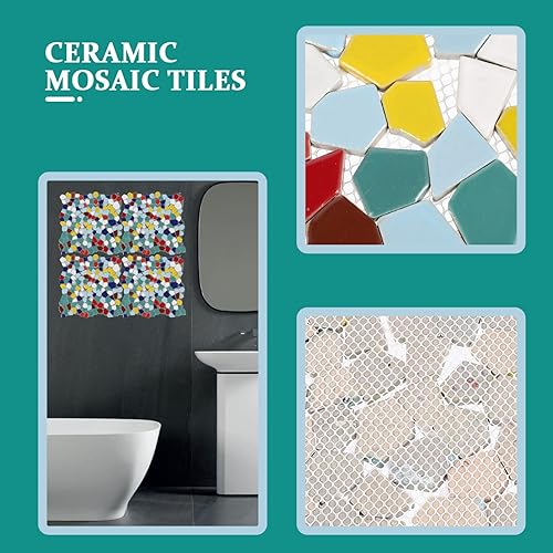 Miniatura 5 de Azulejos de mosaico de cerámica para manualidades a granel, azulejos de mosaico verde de varios tamaños y formas, azulejos de porcelana rotos