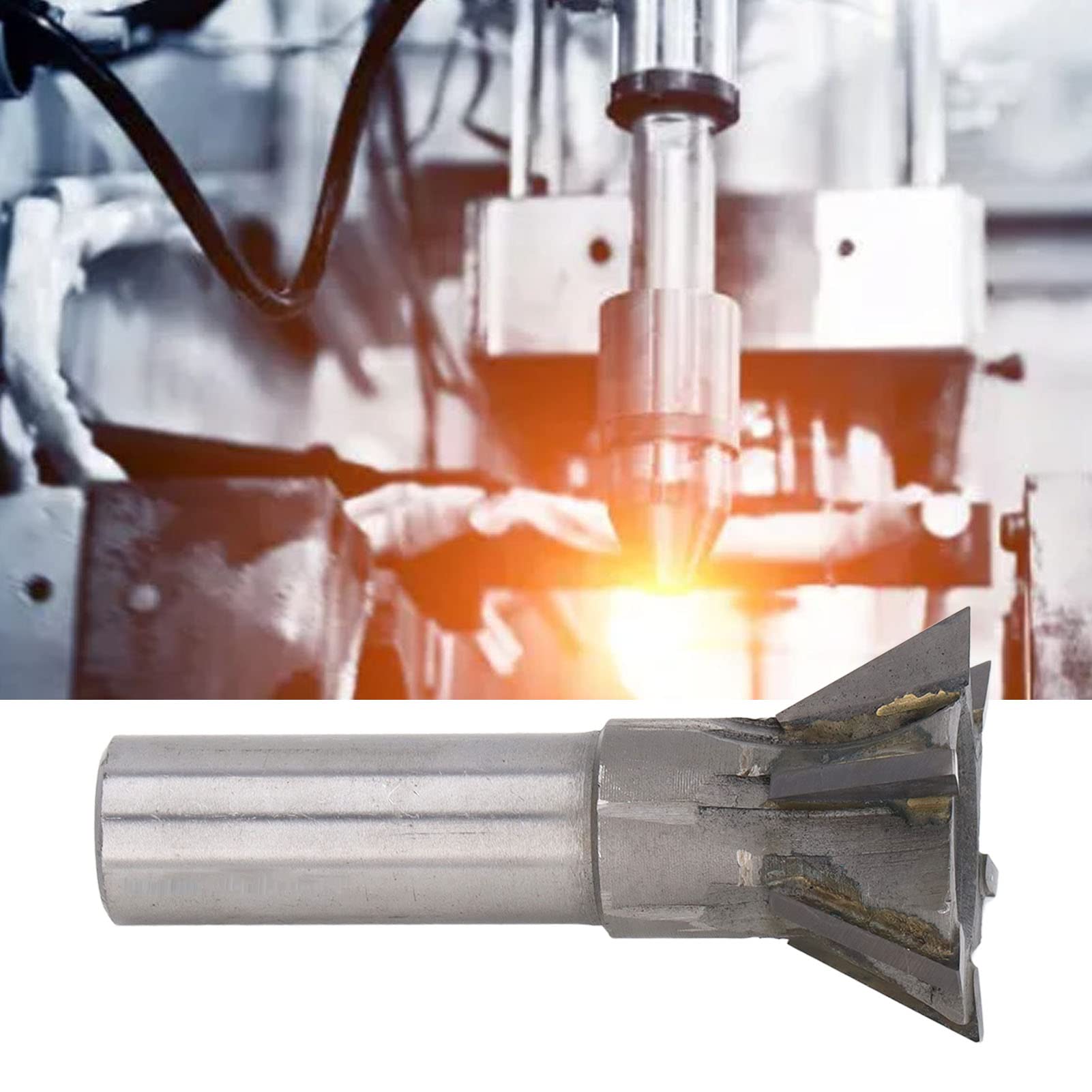 Fresa de cola de milano de acero de alta velocidad - Fresa de cola de milano de vástago recto YG8 de 45 mm x 60 grados Fresa de extremo de carburo Fresa de metal