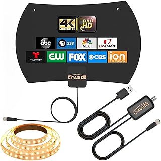 HD Digital TV Antenna Long Range Support Smart 4K 8K Fire TV Stick and All Older TVs - Indoor High Gain Signal Booster Noi...