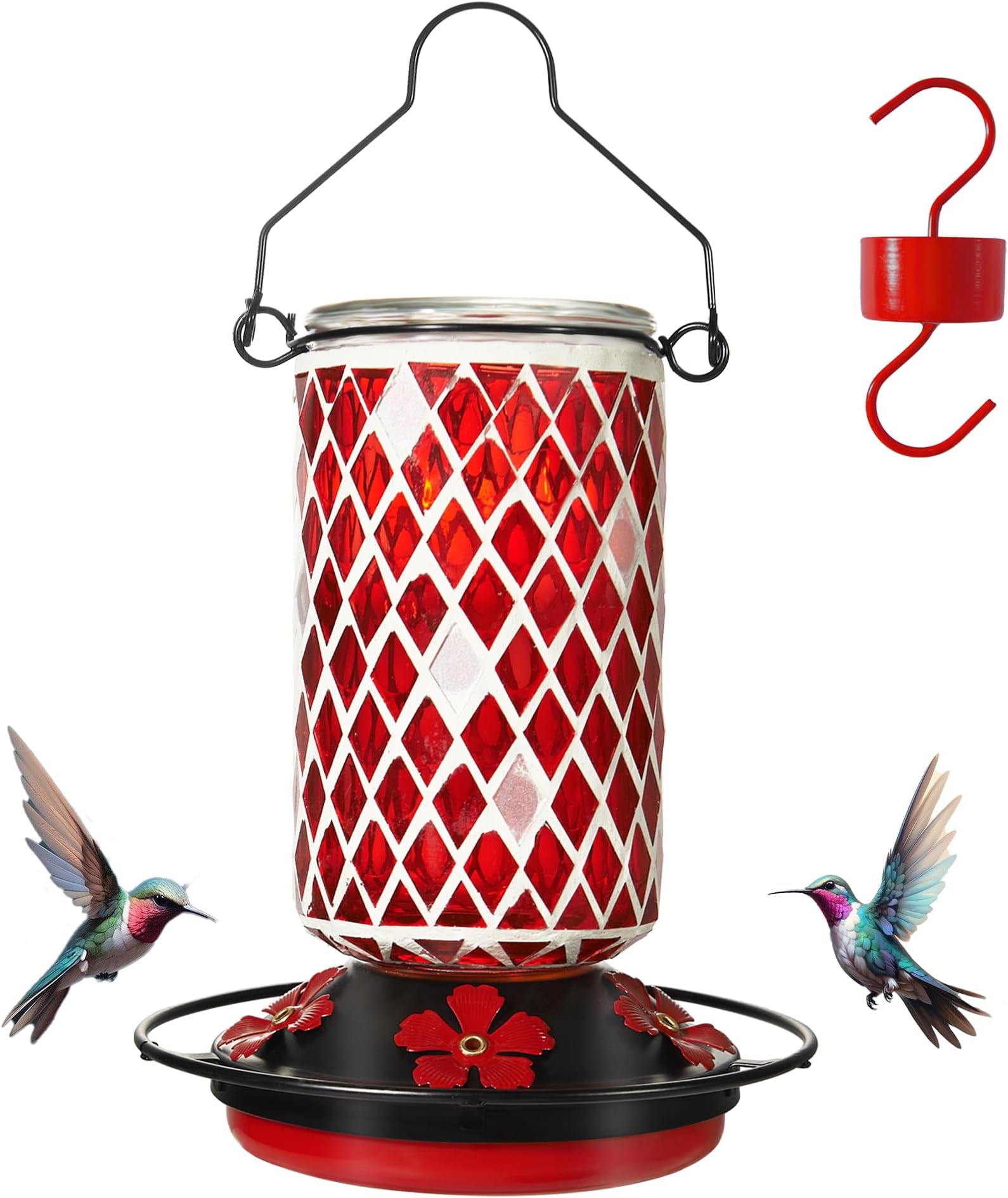 Amazon : ReWild Hummingbird Feeder for Outside – 41 OZ Glass Hummingbird Feeders for