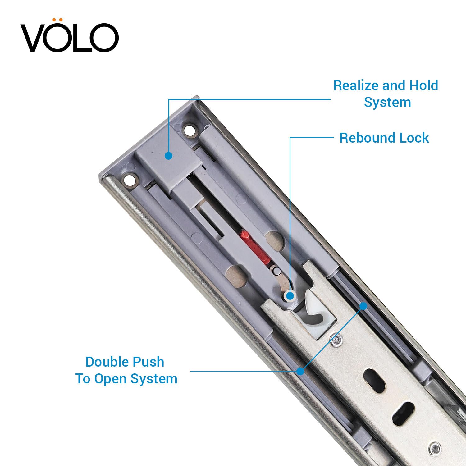 Volo Telescopic Drawer Slides - Push to Open -3 Volo Telescopic Drawer Slides - Push to Open -3