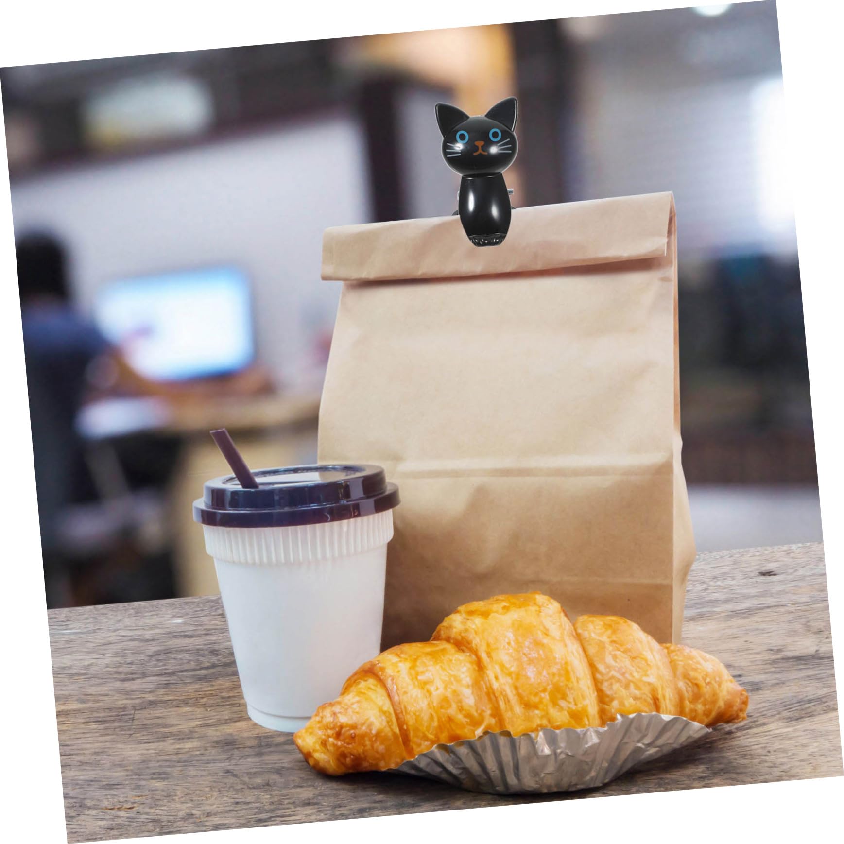 HOODANCOS Cute Cat Chip Bag Clips 8 Pack Reusable Food Sealing Clips Cat Shape Design Multi-Purpose Kitchen