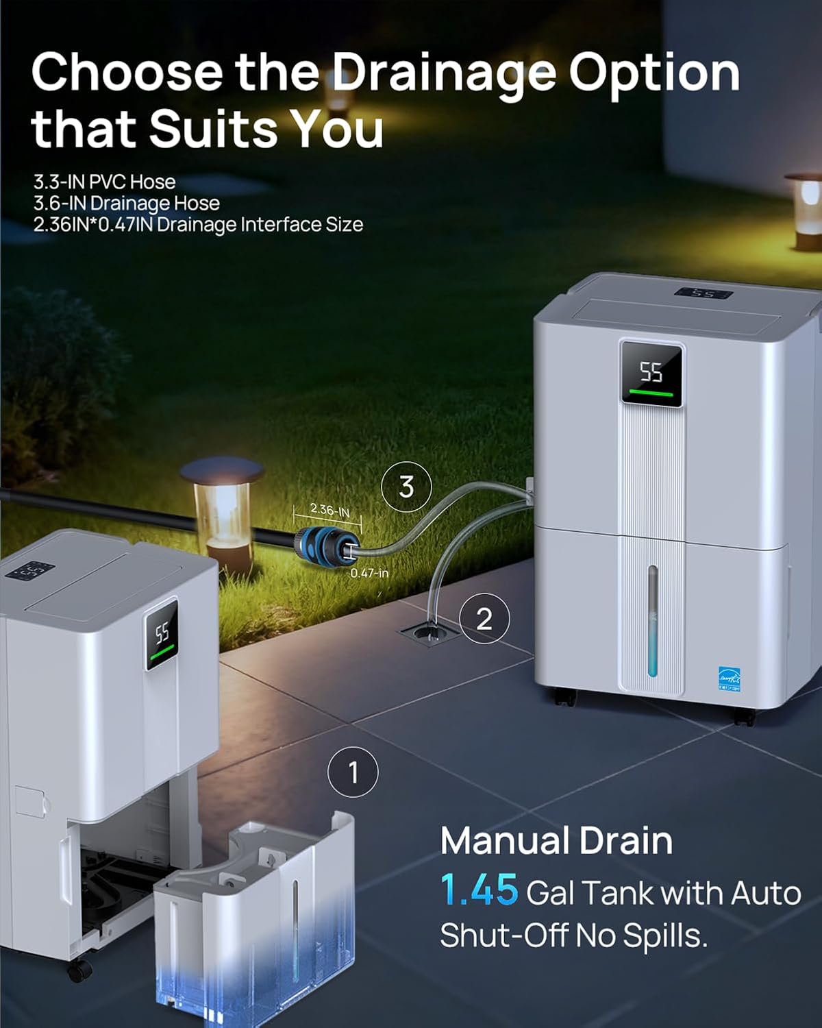 6000 Sq.Ft Most Efficient Energy Star 2025 Dehumidifier, Max 100 Pints/D Smart Compressor Dehumidifier with Drain Hose, Smart WiFi Control & 1.45 Gal Tank for Basement, Bedroom, Home, Bathroom 8 71rHXCSbBkL. AC SL1500