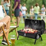 Charbon de grille portable pour l'extérieur, Leonyo petit BBQ Grille de charbon pour table, Thermomètres & Cheminée, 119 Surface de cuisson pour barbecue, RV Voyage, Camping, Plage