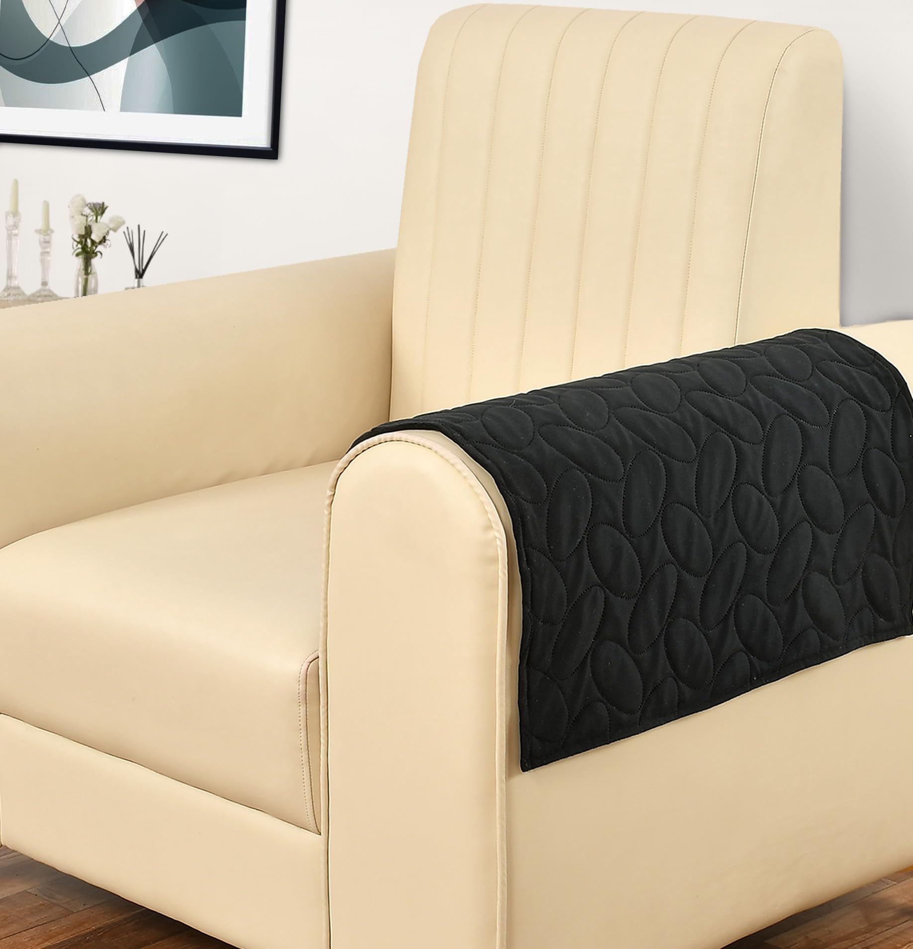 Yellow Weaves Quilted Velvet Sofa Arms Cover Protector, Anti-Slip Sofa Arms Cover, Pack of 2 (24 x 26 Inch), Black (B0DHCJWBTR) Amazon Price History, Amazon Price Tracker