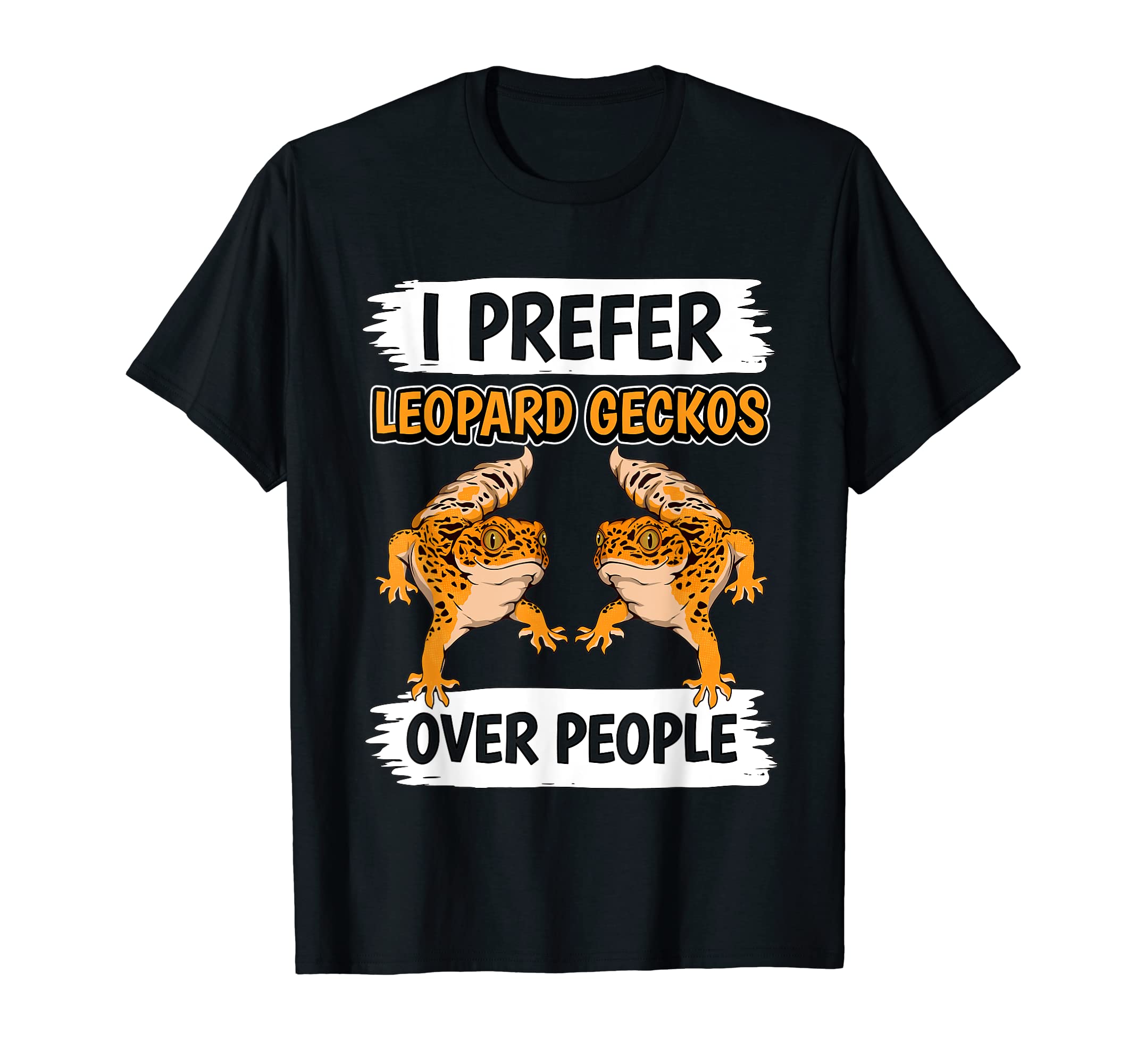 Reptile I Prefer Leopard Geckos Over People Leopard Gecko T-Shirt, Black