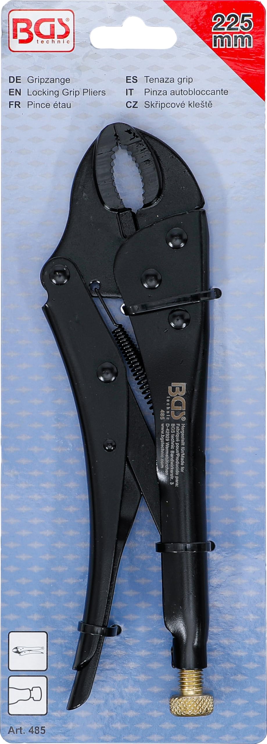 Pince étau BGS Technic - Grande Ouverture 225 Mm - Réglage 4 Positions - Neuf