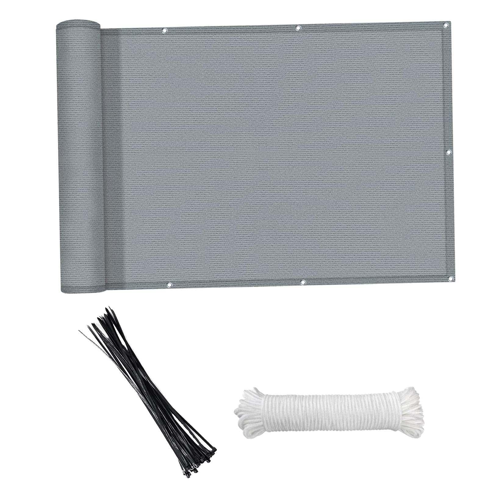 Schermo per la Privacy Leggero e Resistente al Vento per balconi Che garantisce Comfort e Privacy negli Ambienti Esterni. Copertura per Schermo per balconi, Grigio, 3x0.9 m