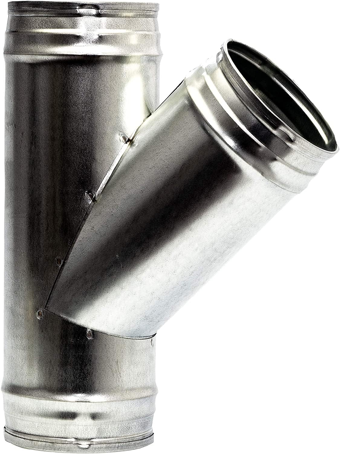 Vent Systems 5" Inch Duct Connector – Heavy-Duty Galvanized Steel Pipe Adapter with Three Way Split– T-Shape Round Air Duct Fitting for HVAC Ventilation, Dryer Exhaust, Airflow Systems - Indoor Use