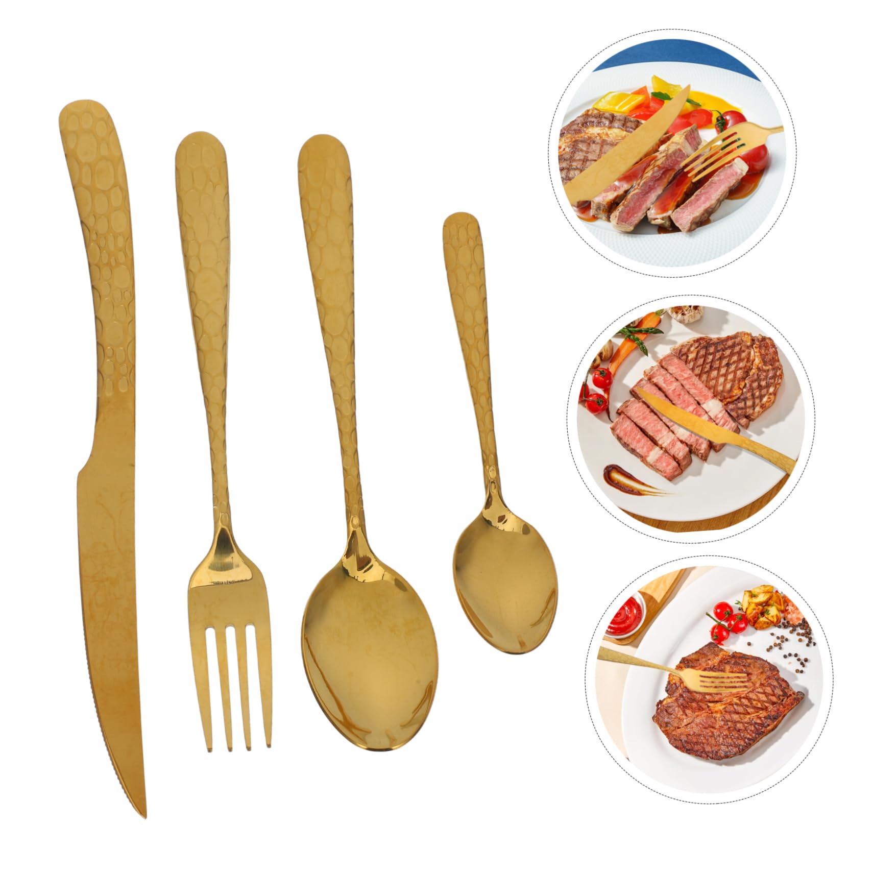 4 Juegos Cubiertos Inoxidable con Diseño de Serpiente Dorada Utensilios de Cocina Elegantes para y Banquetes Hogar y Restaurantes